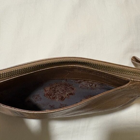 HOBO VIDA Like Wristlet Wallet – Metallic Brown Leather, Compact Everyday Purse - Picture 4 of 5